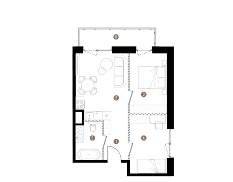 Plan 3 pok. 49m²