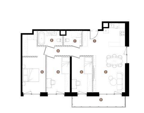 Plan 4 pok. 87m²