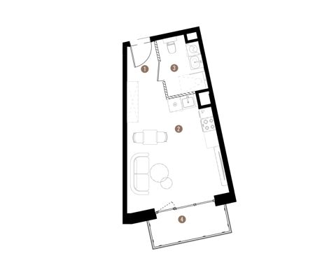 Plan 1 pok. 29m²
