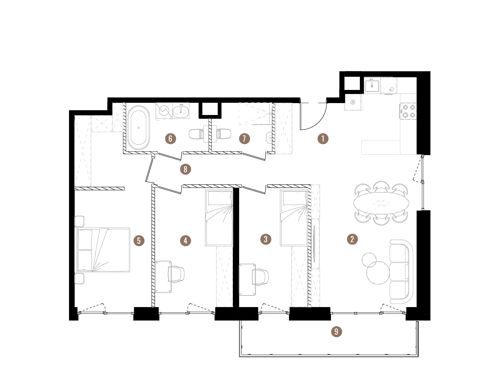 Plan 4 pok. 87m²