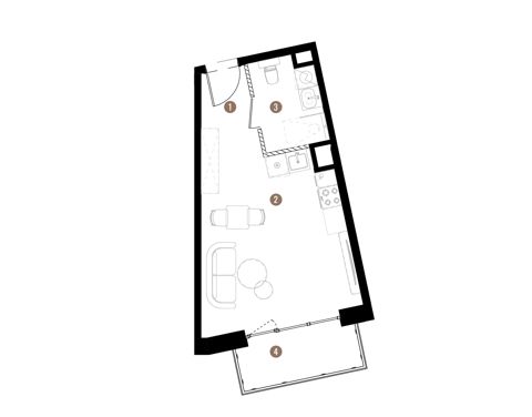 Plan 1 pok. 29m²