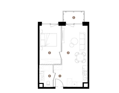 Plan 2 pok. 42m²