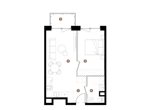 Plan 2 pok. 42m²