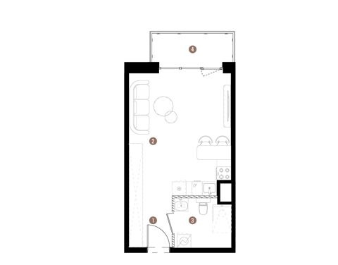 Plan 1 pok. 32m²