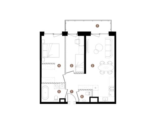 Plan 3 pok. 58m²