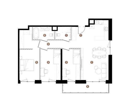 Plan 4 pok. 87m²