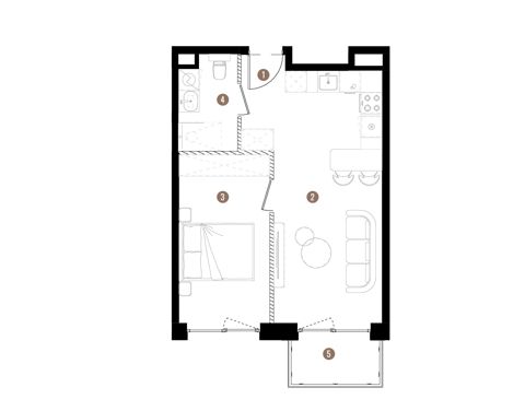 Plan 1 pok. 40m²