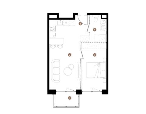 Plan 2 pok. 40m²