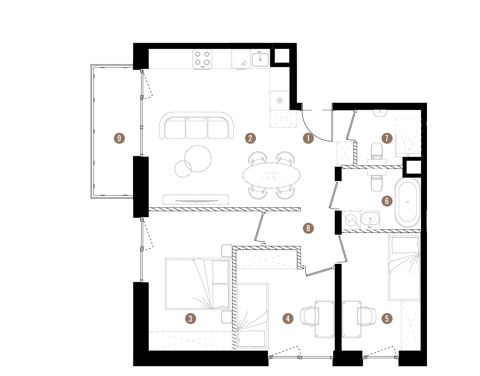 Plan 4 pok. 68m²