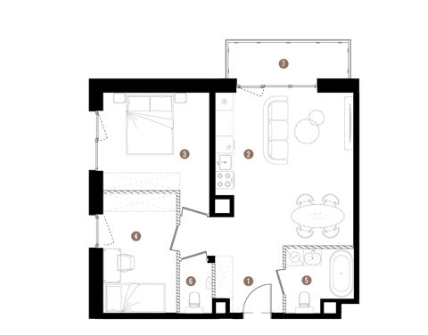 Plan 3 pok. 59m²