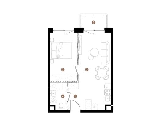 Plan 2 pok. 42m²