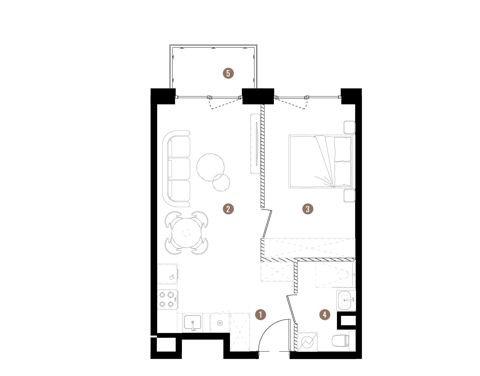 Plan 2 pok. 42m²
