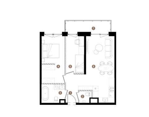 Plan 3 pok. 58m²