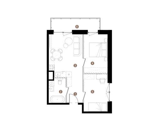 Plan 3 pok. 48m²