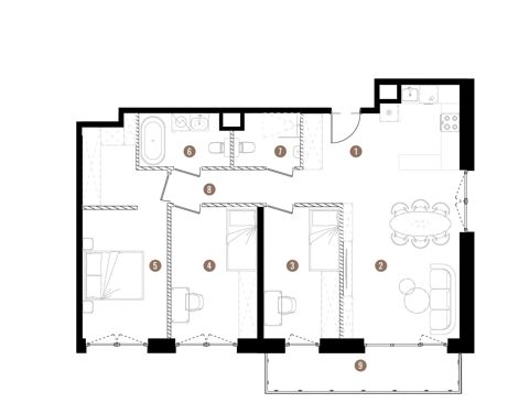 Plan 4 pok. 88m²