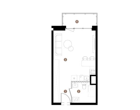 Plan 1 pok. 32m²