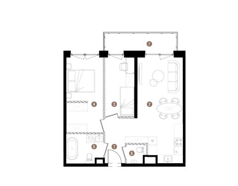 Plan 3 pok. 58m²