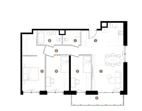 Plan 4 pok. 88m²