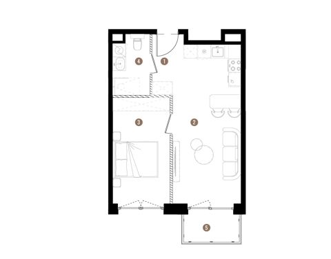 Plan 2 pok. 40m²