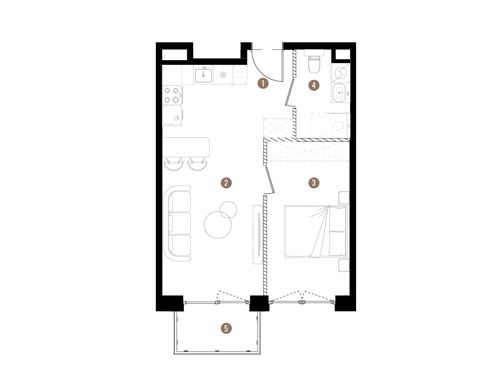 Plan 2 pok. 40m²