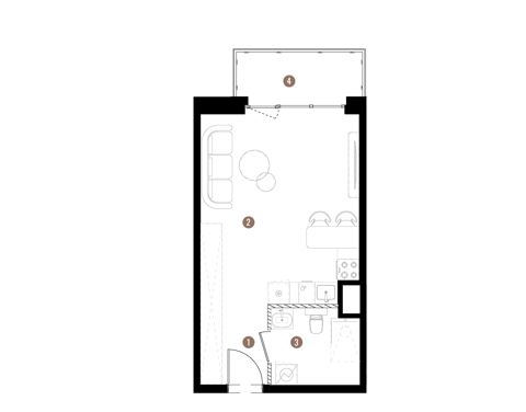 Plan 1 pok. 32m²