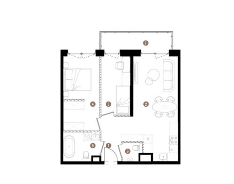 Plan 3 pok. 58m²