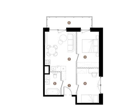 Plan 3 pok. 48m²