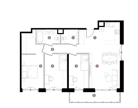 Plan 4 pok. 88m²