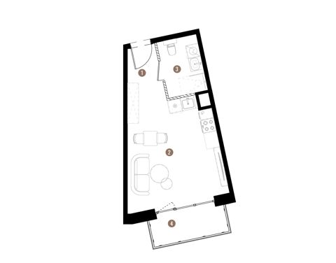 Plan 1 pok. 29m²