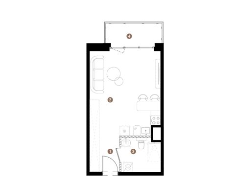 Plan 1 pok. 32m²