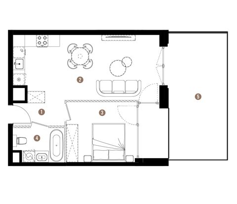 Plan 2 pok. 44m²