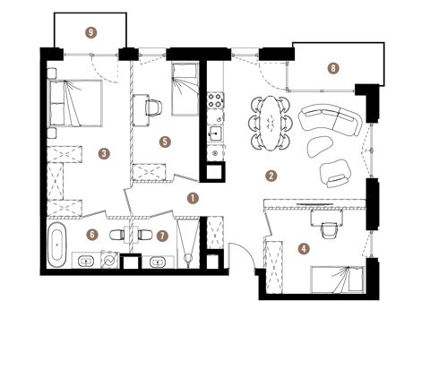 Plan 4 pok. 82m²