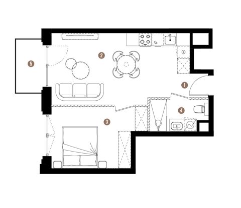 Plan 2 pok. 39m²