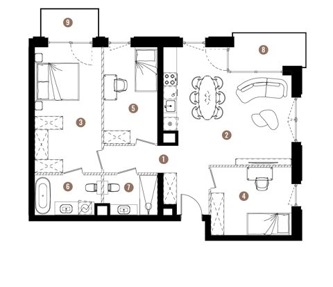 Plan 4 pok. 82m²