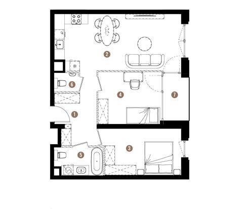 Plan 3 pok. 64m²