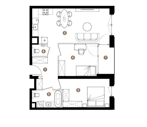 Plan 3 pok. 64m²