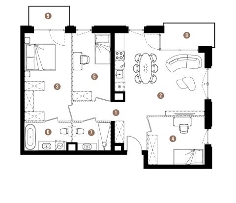 Plan 4 pok. 82m²