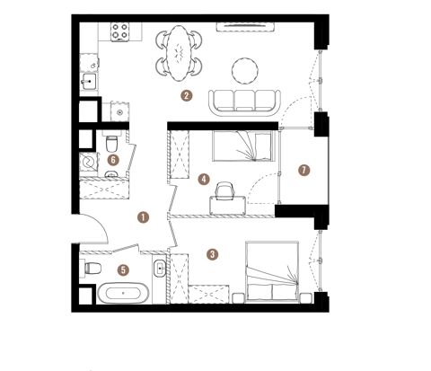 Plan 3 pok. 60m²