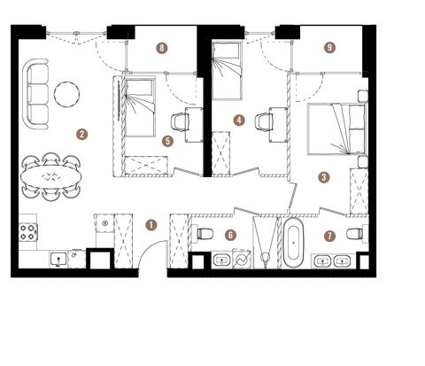 Plan 4 pok. 75m²