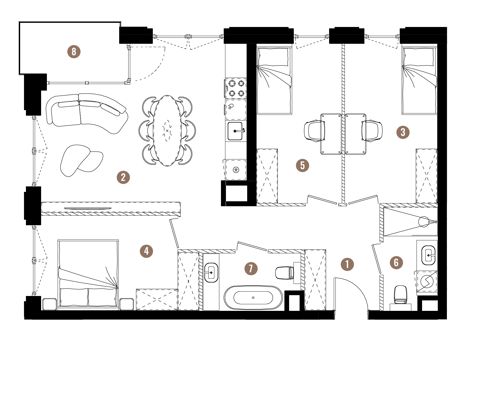 Plan 4 pok. 76m²
