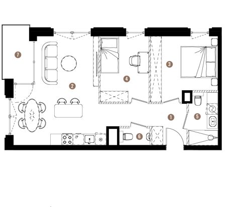 Plan 3 pok. 59m²