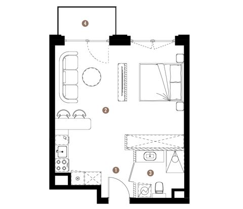 Plan 1 pok. 37m²