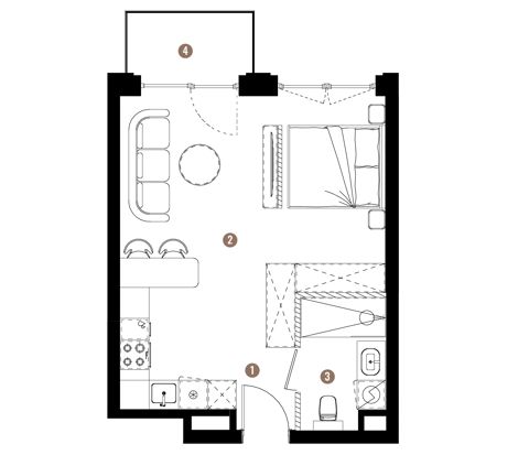 Plan 1 pok. 35m²