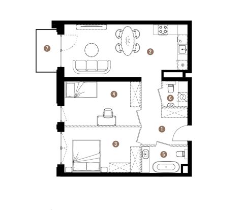 Plan 3 pok. 64m²