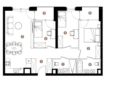 Plan 4 pok. 75m²