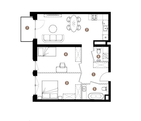 Plan 3 pok. 64m²