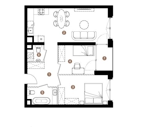 Plan 3 pok. 61m²