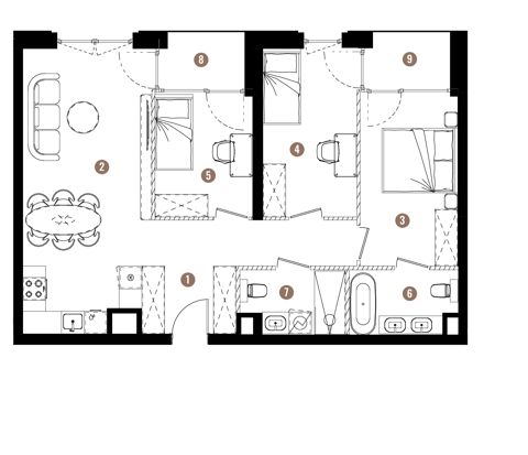 Plan 4 pok. 75m²