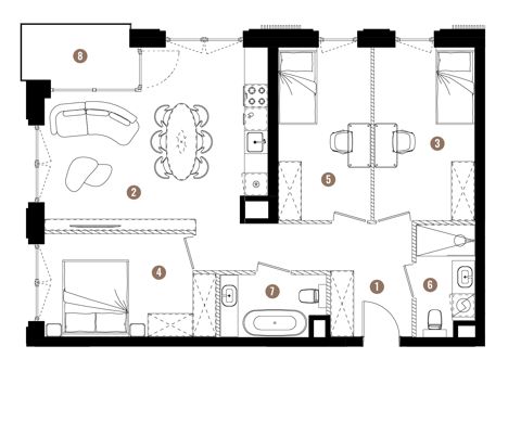 Plan 4 pok. 76m²