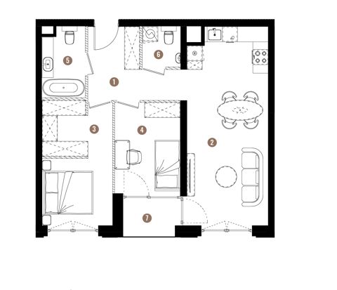 Plan 3 pok. 62m²